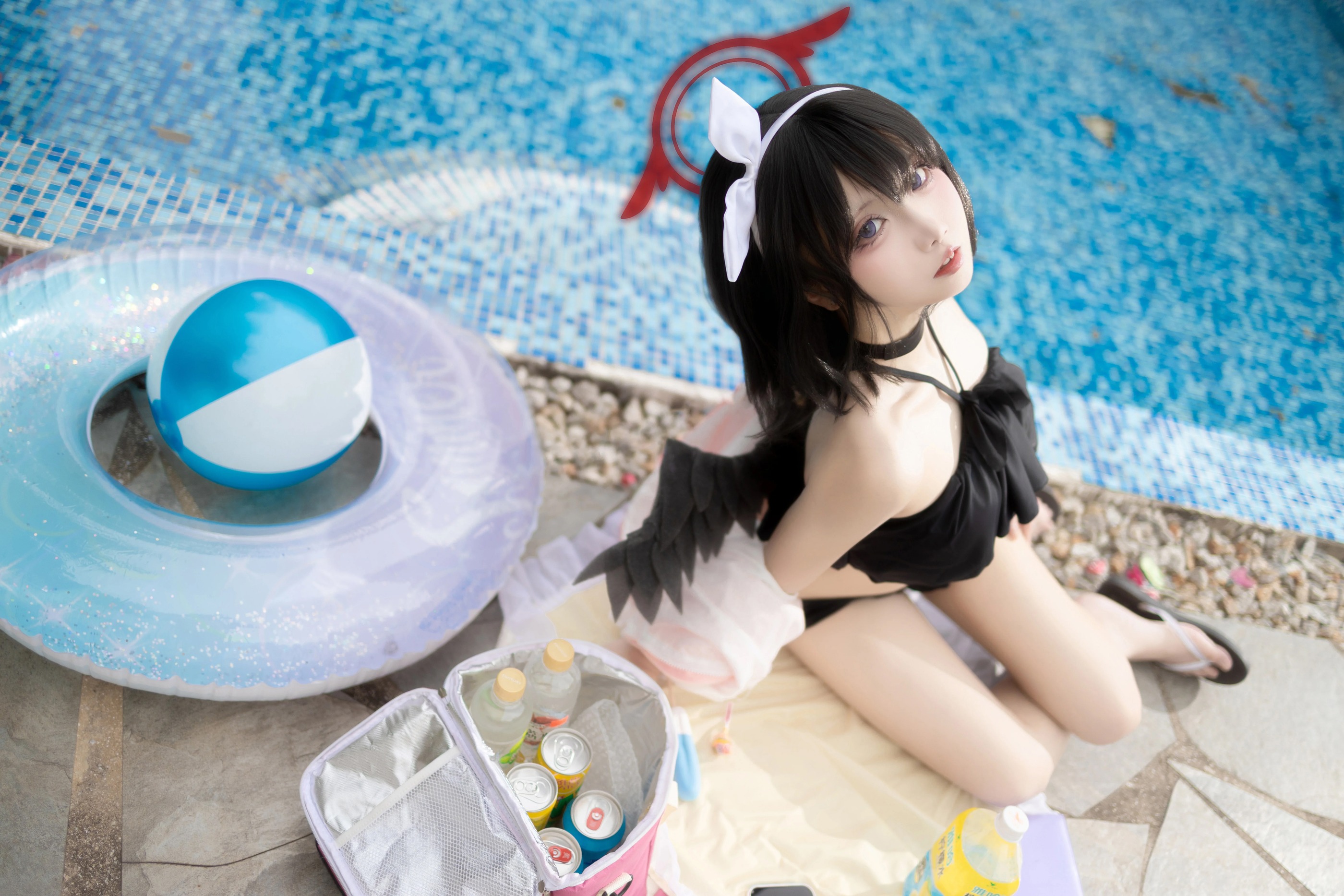 图片[1]-纸悦Etsu_ko – NO.042 蔚蓝档案 静山真白泳装[28P]-XikXak